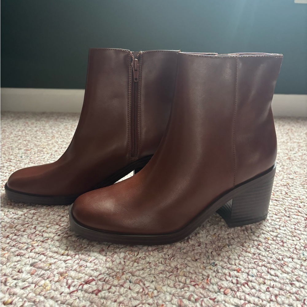 Nine West Brown Ankle Booties